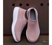 Zapatillas de deporte para mujer, mocasines de malla sin cordones, ligeros, informales, para correr, cómodos, planos, antideslizantes 36