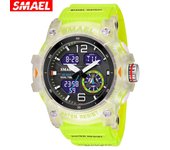 SMAEL Reloj militar Relojes de pulsera de cuarzo Deporte 50 M Reloj despertador resistente al agua Luz Analógica Digital Relojes masculinos 8007 Relojes para hombre digitales negro