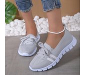 Zapatos de mujer 2024, nuevas zapatillas de deporte para mujer, zapatos deportivos informales con cordones a la moda, zapatos de tenis de plataforma cómodos para mujer 36 gris
