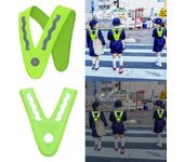 Chaleco reflectante para niños al aire libre, de poliéster, para estudiantes, para correr, andar en bicicleta, en carretera, con forma de V, alta visibilidad, seguridad nocturna