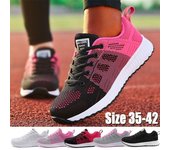 Zapatillas de deporte para mujer, zapatos vulcanizados, novedad de verano, zapatillas deportivas informales para gimnasio para hombre, zapatos de mujer, calzado de cesta con cordones transpirables 35 color rosa/gris