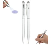 2 bolígrafos de tinta invisible con luz ultravioleta para mensajes secretos, detector de billetes falsos, regalos de fiesta