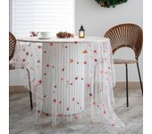Mantel de encaje con bordado floral, mantel de encaje bordado colorido para mesa, superposición para fiestas, bodas, cocinas, comedores, decoraciones para el hogar 100*150CM