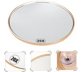 Espejo de baño de gran aumento Espejo de maquillaje flexible20 20X 15cm Caqui caqui