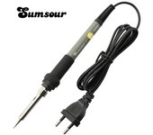 Soldador eléctrico gris de 60W, herramienta de soldadura de temperatura ajustable para el hogar