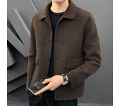 Chaqueta de hombre, abrigo de lana, otoño e invierno, informal, ajustado, moderno, elegante, de doble cara, para hombre S