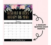 Calendario de pared 2024 para mujeres cansadas, mano de obra fina, patrón de flores, calendario mensual divertido, regalo colgante de oficina para Halloween Flower