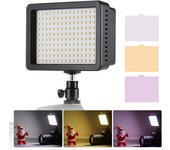 Lámpara de fotografía con luz de vídeo LED profesional 5600K para videocámara con cámara DSLR negro