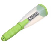 Cuchillo pelador multifuncional de tipo almacenamiento, cuchillo pelador con tubo de almacenamiento, pelador, suministros de manzana, cuchillo pelador para el hogar rojo