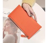 Cartera ultrafina de piel auténtica para mujer (2025): diseño coreano sencillo, piel de vacuno suave y cierre de cremallera para móvil. rojo vino