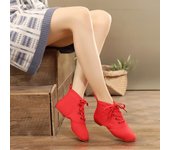 Zapatos de baile de Jazz Giels para mujer, botas de baile con cordones, tacón de 1cm para salón 34 negro