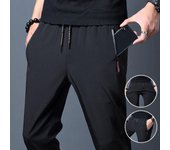 Pantalones de talla grande 5XL para hombre, pantalones para correr, pantalones de chándal informales de secado rápido para exteriores, pantalones elásticos ajustados transpirables para hombre 4XL negro