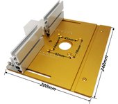 Juego de 3 enrutadores, placa de inserción de mesa, aleación de aluminio, fresadora de madera, máquina cortadora de tablero abatible 1PC plata