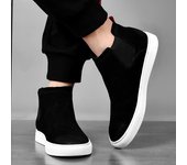Zapatos de nieve de invierno para hombres, botas cálidas de felpa, zapatos Chelsea, botas de nieve cómodas, zapatos casuales para hombres, zapatos interiores de piel de gran tamaño 38