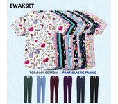 Uniformes médicos Unisex, uniformes quirúrgicos para enfermera, conjuntos dentales de Hospital para mujer y hombre, Tops de algodón, pantalones elásticos XS color rosa