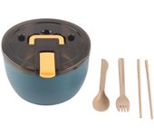 Cuenco de fideos instantáneos de acero inoxidable Cuenco de ramen instantáneo de gran capacidad con tapa Vajilla para azul