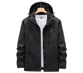 Chaqueta impermeable para hombre, chaquetas para exteriores para hombre, abrigos grandes a prueba de viento, rompevientos, abrigo para hombre de talla grande 4XL blanco