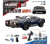 Nuevo 1:Coche de control remoto 4WD de 16 50 KM/H con escobillas potentes y control remoto LED, coche de carreras de derrape de alta velocidad, modelo de juguete de regalo para niños 1 battery azul
