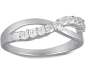 Bague Argent 'Déesse' blanc argenté (rhodié) - 5 mm 52 gris