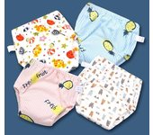 Pantalones de entrenamiento para orinal de algodón Guaze de 6 capas, pantalones de tela para pañales, ropa interior lavable, pantalones de malla para bebé M