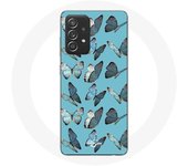Coque pour Samsung Galaxy A33 5G papillons Fond bleu