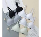 Ropa interior de algodón para mujer y niña, sujetador sin aros, lencería push-up, Bralette, sujetadores sin costuras M negro