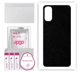 apgo Protective Skin Sticker for the back compatible with Oppo Reno4, Wrap Film, Foil, Vinyl - Pattern Matte Black
