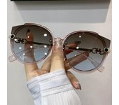 2025 Nuevas gafas de sol redondas estilo ojo de gato vintage para mujer, versión coreana, gafas de sol con degradado sin montura de metal, gafas de sol de lujo con protección UV400 verde