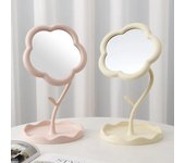 Espejo de maquillaje con forma de girasol para niña, espejo colgante de escritorio para dormitorio, espejo de belleza extraíble y portátil