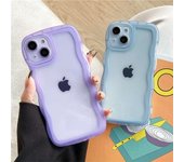 Bonita funda de teléfono con ondas rizadas transparentes de caramelo para iPhone 11 12 13 Pro Max 13 Pro X Xr Xs 7 8 Plus, funda de silicona suave a prueba de golpes For iPhone 12 Pro