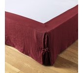 Cache sommier 140x190 cm Gaze de coton Lie de vin 140 x 190 cm rojo