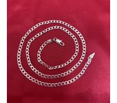 Collar de plata de ley s925 con una sola hebilla, cadena de 4MM 16/18/20/22/24 pulgadas para mujer y hombre, joyería para fiesta de compromiso 75cm plata