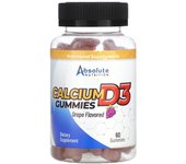 Absolute Nutrition, Calcium D3 gummies, grape flavor, 60 gummies