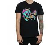 Rick y Morty camiseta de algodón con calavera y globo ocular para hombre S negro
