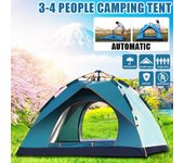 Tienda de campaña impermeable para 3-4 personas, refugio rápido emergente automático, tienda portátil para viajes al aire libre y senderismo verde