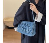 Bolso de hombro de mezclilla Bolso de cartero casual Mujer negro
