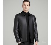 Chaqueta de solapa para hombre, chaqueta de cuero informal de negocios para papá de mediana edad, nueva chaqueta de cuero de oveja para otoño 170