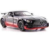 Modelo de coche deportivo de aleación fundida a escala 1/32 para Benz AMG GTR, luz de sonido con coches fundidos a presión, modelos de vehículos de juguete para niños, regalos 1/32-Size:14.5*6*4cm rojo/negro