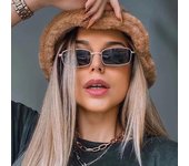 Gafas de sol rectangulares de metal no polarizadas para hombre y mujer, estilo vintage, cuadradas