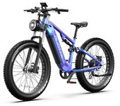 Bicicleta eléctrica DUOTTS E26 de 26 pulgadas, motor de 750 W, batería de 48 V 20 Ah, velocidad máxima de 55 km/h, autonomía máxima de 120 km, sensor de par azul