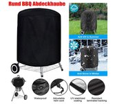 Cubierta de parrilla de barbacoa de jardín de tamaño 5 Cubierta antipolvo impermeable para horno al aire libre 210D Cubierta protectora de tela Oxford Cubierta de parrilla para muebles redondos 61x70cm negro