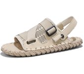 Zapatillas de casa cómodas de suela blanda, muy vendidas en Europa y América, para hombre, para ir al trabajo, sandalias de playa impermeables para hombre. 39 beige