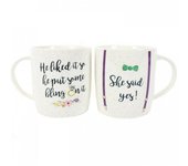 Algo diferente ¡Ella dijo que sí! Juego de tazas de China One Size selva tropical tropical