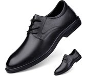Zapatos formales de cuero genuino Zapatos de vestir para hombres Zapatos Oxford de negocios para hombres Zapatos planos 38 negro