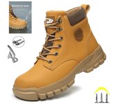 Zapatos de seguridad para el trabajo a prueba de agua, botas para hombre, zapatillas antigolpes, botas de soldadura eléctrica con punta de acero, calzado masculino indestructible 42 negro