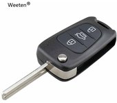 Carcasa para mando a distancia con tapa de 3 botones para Hyundai KIA Rondo Sportage Soul Rio Car Key Case negro