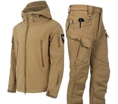 Traje impermeable para hombre, chaqueta de invierno y otoño, traje deportivo elástico para pesca, senderismo, cálido, chaqueta con capucha 4XL