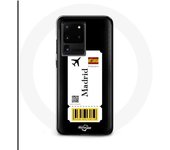 Coque pour Samsung Galaxy S20 Ultra Billet d'avion Madrid Espagne