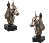Miniature Pinscher - Dog statue, bust on stone base, sculpture, trophy for dog show by Art-Dog brand marrón