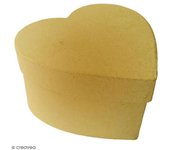 Boîte à décorer - Non spécifié - Coeur - 9 x 8 x 5 cm - Beige - Mixte